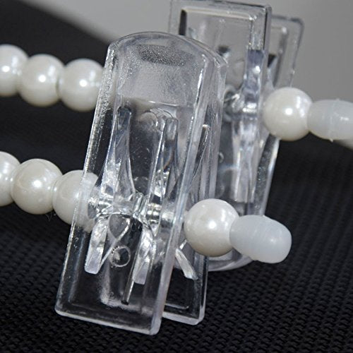 Buueerr 5 Pack Pearl Beads Metal Elegant Rosette Clothes Hangers For Kids Children Pet Dog (Style B White)